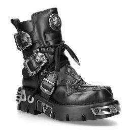 boty NEW ROCK - Cross Shoes (407-S1) Black-Grey