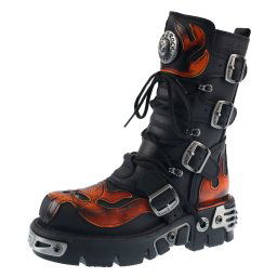 Boty New rock - Vampire Boots (107-S1) Black-Orange