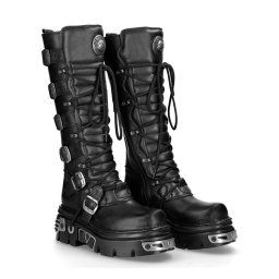 Boty New rock - 6-Buckle Boots (272-S1) Black