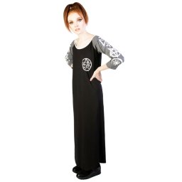 šaty dámské DISTURBIA - Necronomicon - Black/Grey - DIS782