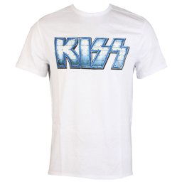 tričko pánské KISS - METAL DISTRESSED LOGO - WHT - AMPLIFIED - av210KMD wht