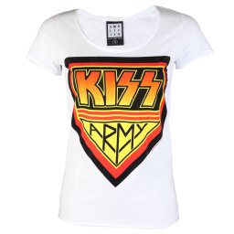 tričko dámské KISS - DISTRESSED ARMY WHITE - AMPLIFIED - AV601KAD