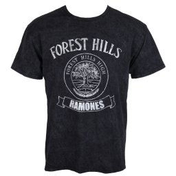 tričko pánské Ramones - Forest Hills - Black - ROCK OFF - RASWASH01MB