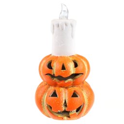 dekorace CERAMIC PUMPKIN WITH CANDLE AND LIGHT - 19888
