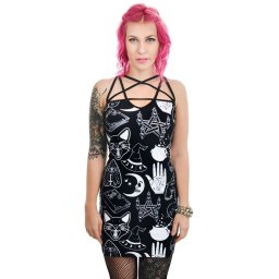 šaty dámské TOO FAST - PENTAGRAM - WITCHY WOMAN0OCCULT SYMBOLS - WDPE-R-WOMAN