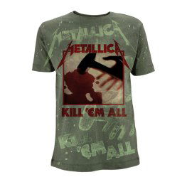 tričko pánské Metallica - Kill 'Em All - Olive Green - RTMTLTSOGKIL