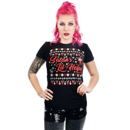 tričko dámské TOO FAST - SATAN'S LIL HELPER EVIL CHRISTMAS BABYDOLL - WTBD-R-HELP