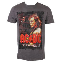 tričko pánské AC/DC - Donington Set List - Charcoal - ROCK OFF - ACDCTS48MC