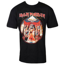 tričko pánské Iron Maiden - Powerslave Lightning Circle - Blk - ROCK OFF - IMTEE70MB