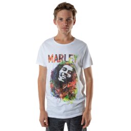tričko (unisex) AMPLIFIED - BOB MARLEY - WHT - AV411BMC