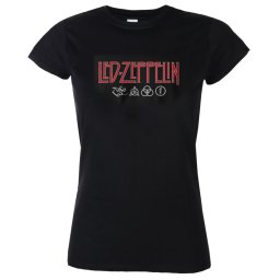 tričko dámské Led Zeppelin - Logo & Symbols - Black - RTLZEGSBLOG