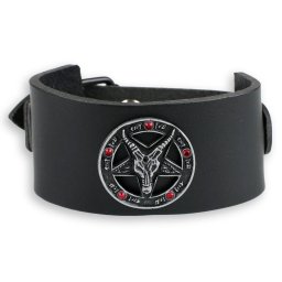 náramek Baphomet - black - krystal red - LSF1 64-a