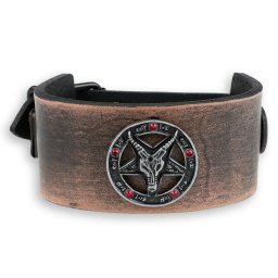 náramek Baphomet - brown - krystal red - LSF1 62-a