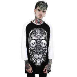 tričko pánské s 3/4 rukávem KILLSTAR - Memento Mori - BLACK - KSRA000435