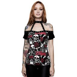 tričko dámské KILLSTAR - ROB ZOMBIE - American Nightmare Choker - BLACK - KSRA000729