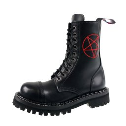 boty STEADY´S - 10 dírkové - Pentagram red - STE/10/H_pentagram red