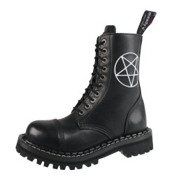 boty STEADY´S - 10 dírkové - Pentagram white - STE/10/H_pentagram white