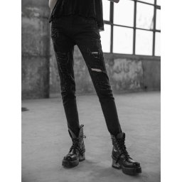 kalhoty dámské PUNK RAVE - Girl Stalker - OPK-209 BK