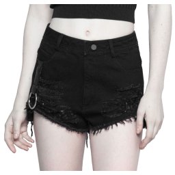 kraťasy dámské PUNK RAVE - Kuro Neko - OPK-210 BK