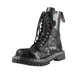 boty STEADY´S - 10 dírkové - Black camo - STE/10/MORO