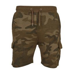 kraťasy pánské URBAN CLASSICS - Camo Cargo Terry - TB2078-olivecamo