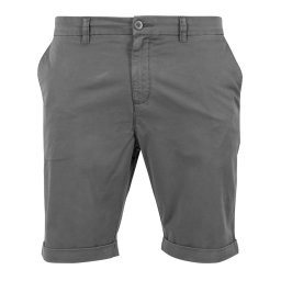 kraťasy pánské URBAN CLASSICS - Stretch Turnup Chino - TB1264-darkgrey