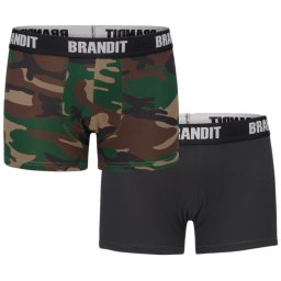 boxerky pánské (set 2 kusů) BRANDIT - 4501-woodland+black