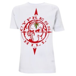 tričko pánské Cypress Hill - Skull Compass - White - RTCPHTSWSKU