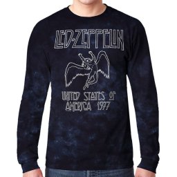 tričko pánské s dlouhým rukávem LED ZEPPELIN - USA TOUR '77 - LIQUID BLUE - 12814