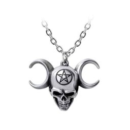 obojek ALCHEMY GOTHIC - Triunity Skull - Pewter - P903