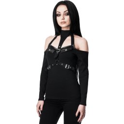 tričko dámské KILLSTAR - Seige Halter - BLACK - KSRA001716