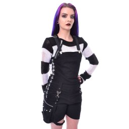 kraťasy dámské Heartless - PENTACRAFT DUNGAREES - BLACK - POI909