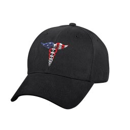 ROTHCO čepice baseball barevný symbol CADUCEUS ČERNÁ