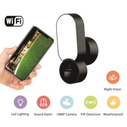 WiFi kamera v PIR detektoru pohybu s 5W LED světlem + siréna