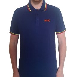 tričko pánské AC/DC - Classic Logo - NAVY Polo - ROCK OFF - ACDCPS01MN
