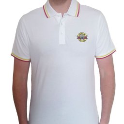tričko pánské Guns N' Roses - Classic Logo - WHT Polo - ROCK OFF - GNRPS01MW