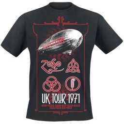 tričko pánské Led Zeppelin - UK Tour 1971 - Black - RTLZETSBTOU