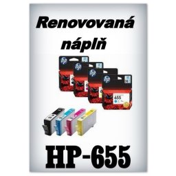 SuperNakup - Náplně do tiskáren HP-655 XXL - SADA 4 náplní - renovované