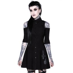 šaty dámské KILLSTAR - Paranormal Shirt-Dress - BLACK - KSRA002156