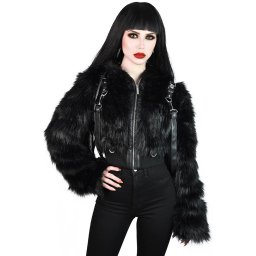 bunda dámská KILLSTAR - Night Creature Faux-Fur - KSRA002233