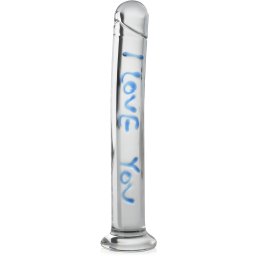 SCALA SKLENĚNÉ DILDO PENIS NA PODSTAVCI S MILOSTNÝM VYZNÁNÍM IDEÁLNÍ DÁREK - 77673479