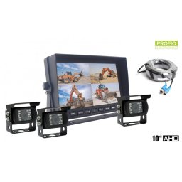 AHD parkovací systém LCD HD monitor do auta 10" + 3x HD kamera