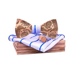 Dřevěné manžetové knoflíčky s motýlkem Florencia