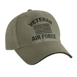ROTHCO čepice VINTAGE VETERAN AIR FORCE s US vlajkou ZELENÁ