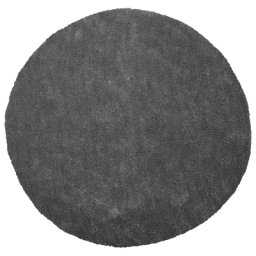 Läufer Teppich Dunkelgrau Polyester ⌀ 140 cm Rund Hochflor Modern Maschinengetuftet Fußbodenheizung Geeignet Wohnzimmer Schlafzimmer Flur