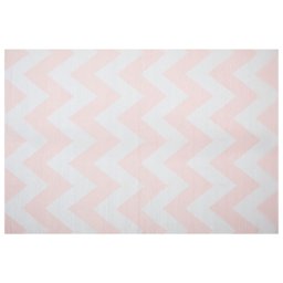 Outdoor Teppich Weiß Rosa PVC 160 x 230 cm Kurzflor Zick Zack Muster Handgewebt Rechteckig