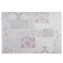 Teppich Grau mit Rosa 160 x 230 cm Polyester Patchwork Bedruckt Rechteckig Klassisch