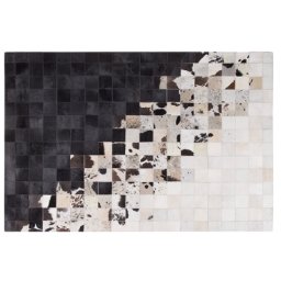 Teppich Schwarz mit Grau 140 x 200 cm mit ZickZack Muster Bedruckt Modern Landhausstil