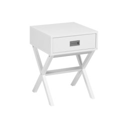 Beistelltisch Weiß MDF Platte Kiefernholz 55 x 40 x 40 cm Modern Quadratisch Vielseitig Multifunktional Wohnzimmer