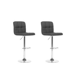 Trendy Barhocker 2er Set Schwarz Stoff Höhenverstellbar Retro-Optik